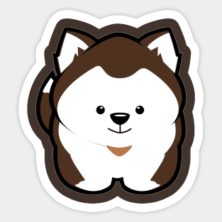 Husky Puppy Drk Brown Sticker